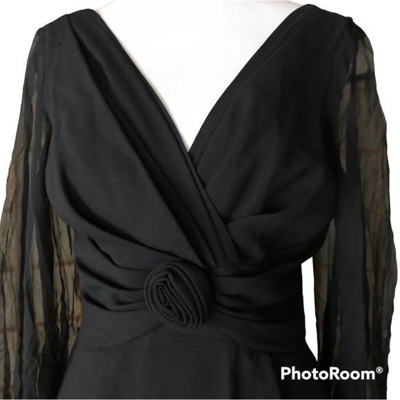 Vintage 1950’s Amazing Black Cocktail Wiggle Dress Pinup - Picture 1 of 14